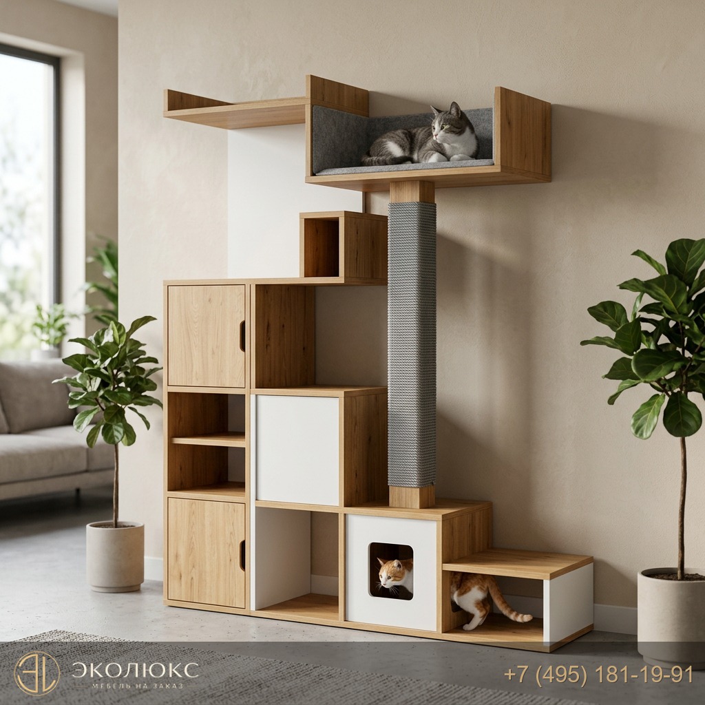Современный игровой комплекс для кошек на заказ