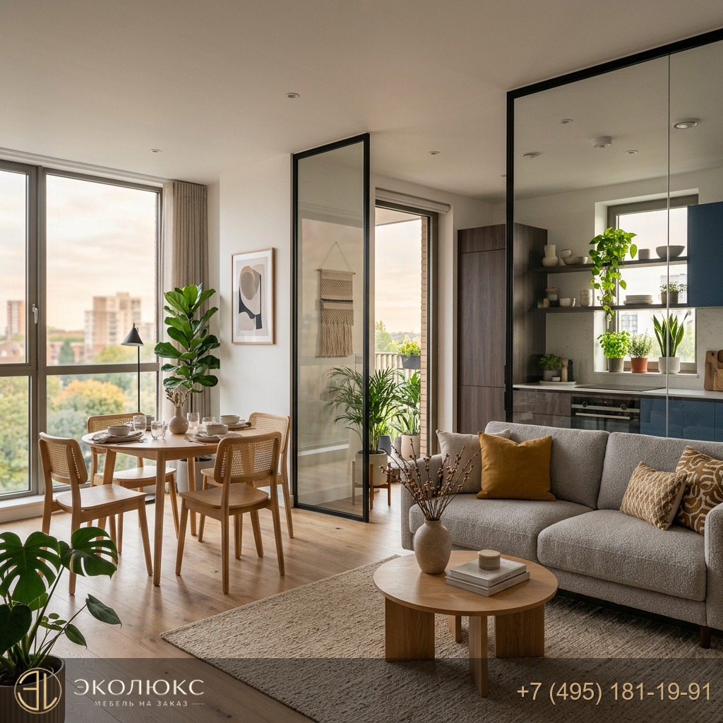 Перегородки на заказ: зонирование квартиры-студии и «евродвушки» без потери света